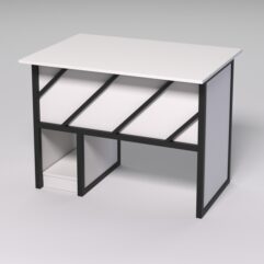 Стол для компьютера СК-32 СТРОНГ в стиле ЛОФТ декор №2, Белый