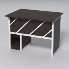 Стол для компьютера СК-32 СТРОНГ в стиле ЛОФТ декор №2, Дуб Венге + металлический каркас Белый