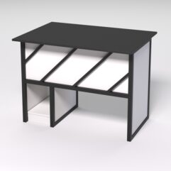 Стол для компьютера СК-32 СТРОНГ в стиле ЛОФТ декор №2, Черный и Белый