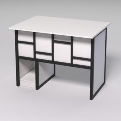 Стол для компьютера СК-32 СТРОНГ в стиле ЛОФТ декор №3, Белый