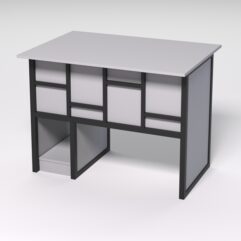 Стол для компьютера СК-32 СТРОНГ в стиле ЛОФТ декор №3, Серый