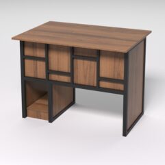 Стол для компьютера СК-32 СТРОНГ в стиле ЛОФТ декор №3, Орех