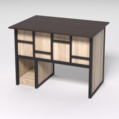 Стол для компьютера СК-32 СТРОНГ в стиле ЛОФТ декор №3, Дуб Венге и Дуб Сонома