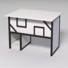 Стол для компьютера СК-32 СТРОНГ в стиле ЛОФТ декор №4, Белый