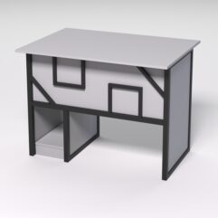 Стол для компьютера СК-32 СТРОНГ в стиле ЛОФТ декор №4, Серый