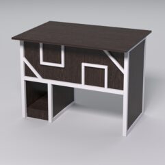 Стол для компьютера СК-32 СТРОНГ в стиле ЛОФТ декор №4, Дуб Венге + металлический каркас Белый