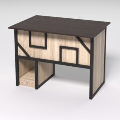 Стол для компьютера СК-32 СТРОНГ в стиле ЛОФТ декор №4, Дуб Венге и Дуб Сонома