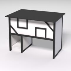 Стол для компьютера СК-32 СТРОНГ в стиле ЛОФТ декор №4, Черный и Белый