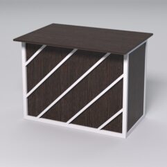 Стол для компьютера СК-32А СТРОНГ в стиле ЛОФТ декор №2, Дуб Венге + металлический каркас Белый