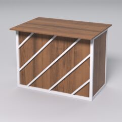 Стол для компьютера СК-32А СТРОНГ в стиле ЛОФТ декор №2, Орех + металлический каркас Белый