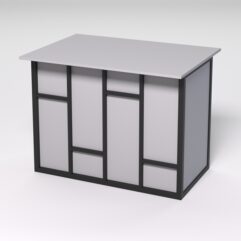 Стол для компьютера СК-32А СТРОНГ в стиле ЛОФТ декор №3, Серый