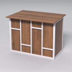 Стол для компьютера СК-32А СТРОНГ в стиле ЛОФТ декор №3, Орех + металлический каркас Белый