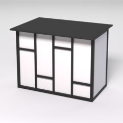 Стол для компьютера СК-32А СТРОНГ в стиле ЛОФТ декор №3, Черный и Белый