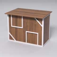 Стол для компьютера СК-32А СТРОНГ в стиле ЛОФТ декор №4, Орех + металлический каркас Белый