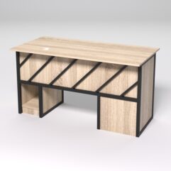 Стол для компьютера СК-33 (Левосторонний) СТРОНГ в стиле ЛОФТ декор №2, Дуб Сонома