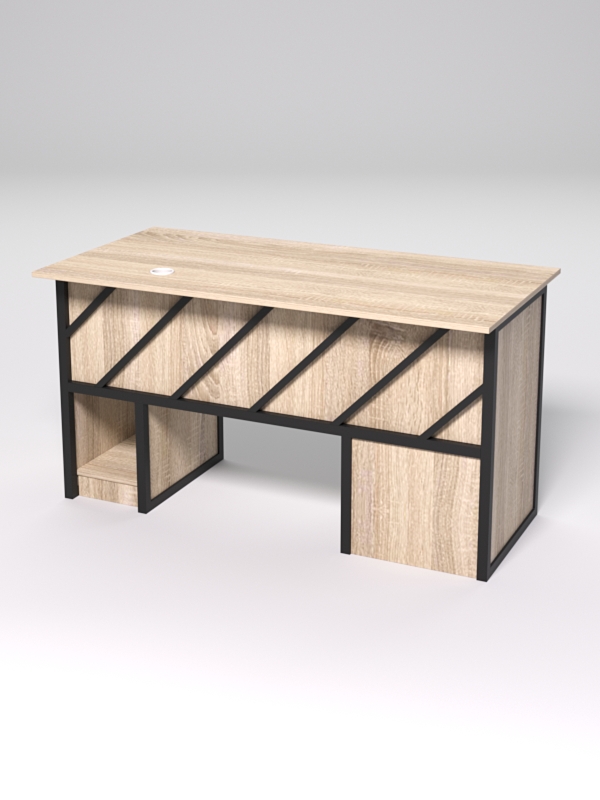 Стол для компьютера СК-33 (Левосторонний) СТРОНГ в стиле ЛОФТ декор №2, Дуб Сонома