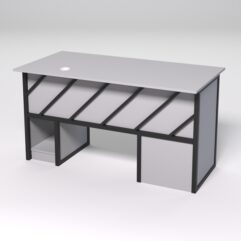 Стол для компьютера СК-33 (Левосторонний) СТРОНГ в стиле ЛОФТ декор №2, Серый