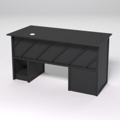 Стол для компьютера СК-33 (Левосторонний) СТРОНГ в стиле ЛОФТ декор №2, Черный