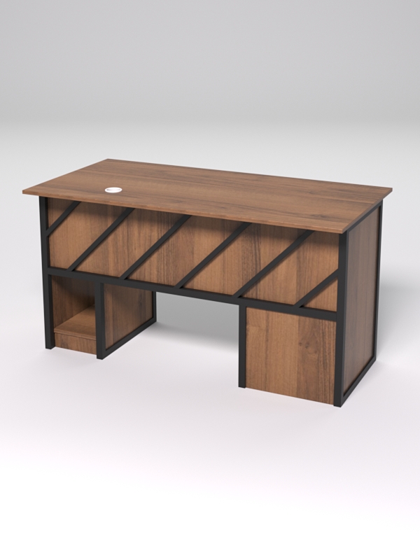 Стол для компьютера СК-33 (Левосторонний) СТРОНГ в стиле ЛОФТ декор №2, Орех