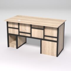 Стол для компьютера СК-33 (Левосторонний) СТРОНГ в стиле ЛОФТ декор №3, Дуб Сонома