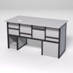 Стол для компьютера СК-33 (Левосторонний) СТРОНГ в стиле ЛОФТ декор №3, Серый