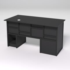 Стол для компьютера СК-33 (Левосторонний) СТРОНГ в стиле ЛОФТ декор №3, Черный