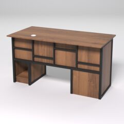 Стол для компьютера СК-33 (Левосторонний) СТРОНГ в стиле ЛОФТ декор №3, Орех