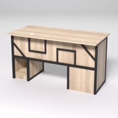 Стол для компьютера СК-33 (Левосторонний) СТРОНГ в стиле ЛОФТ декор №4, Дуб Сонома