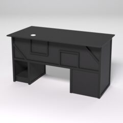 Стол для компьютера СК-33 (Левосторонний) СТРОНГ в стиле ЛОФТ декор №4, Черный