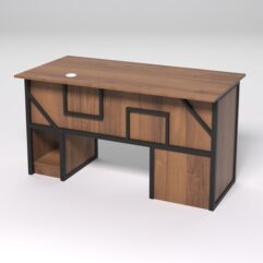 Стол для компьютера СК-33 (Левосторонний) СТРОНГ в стиле ЛОФТ декор №4, Орех