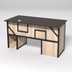 Стол для компьютера СК-33 (Левосторонний) СТРОНГ в стиле ЛОФТ декор №4, Дуб Венге и Дуб Сонома