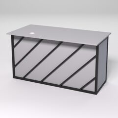 Стол для компьютера СК-33А (Левосторонний) СТРОНГ в стиле ЛОФТ декор №2, Серый