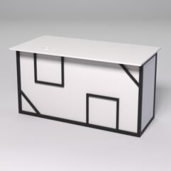 Стол для компьютера СК-33А (Левосторонний) СТРОНГ в стиле ЛОФТ декор №4, Белый