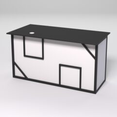 Стол для компьютера СК-33А (Левосторонний) СТРОНГ в стиле ЛОФТ декор №4, Черный и Белый