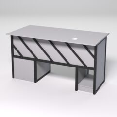 Стол для компьютера СК-34 (Правосторонний) СТРОНГ в стиле ЛОФТ декор №2, Серый