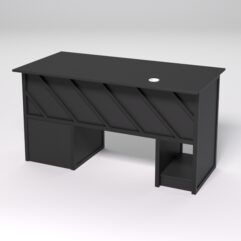 Стол для компьютера СК-34 (Правосторонний) СТРОНГ в стиле ЛОФТ декор №2, Черный