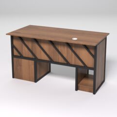 Стол для компьютера СК-34 (Правосторонний) СТРОНГ в стиле ЛОФТ декор №2, Орех
