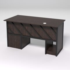 Стол для компьютера СК-34 (Правосторонний) СТРОНГ в стиле ЛОФТ декор №2, Дуб Венге