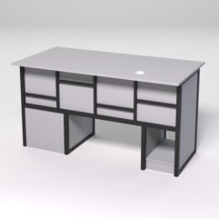 Стол для компьютера СК-34 (Правосторонний) СТРОНГ в стиле ЛОФТ декор №3, Серый