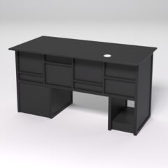 Стол для компьютера СК-34 (Правосторонний) СТРОНГ в стиле ЛОФТ декор №3, Черный