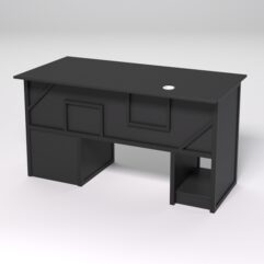 Стол для компьютера СК-34 (Правосторонний) СТРОНГ в стиле ЛОФТ декор №4, Черный