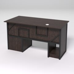 Стол для компьютера СК-34 (Правосторонний) СТРОНГ в стиле ЛОФТ декор №4, Дуб Венге