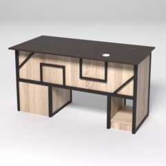 Стол для компьютера СК-34 (Правосторонний) СТРОНГ в стиле ЛОФТ декор №4, Дуб Венге и Дуб Сонома