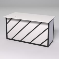 Стол для компьютера СК-34А (Правосторонний) СТРОНГ в стиле ЛОФТ декор №2, Белый