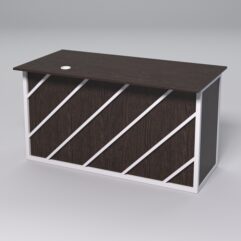 Стол для компьютера СК-34А (Правосторонний) СТРОНГ в стиле ЛОФТ декор №2, Дуб Венге + металлический каркас Белый