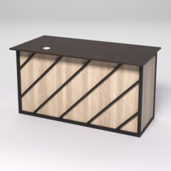 Стол для компьютера СК-34А (Правосторонний) СТРОНГ в стиле ЛОФТ декор №2, Дуб Венге и Дуб Сонома