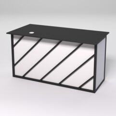 Стол для компьютера СК-34А (Правосторонний) СТРОНГ в стиле ЛОФТ декор №2, Черный и Белый