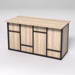 Стол для компьютера СК-34А (Правосторонний) СТРОНГ в стиле ЛОФТ декор №3, Дуб Сонома