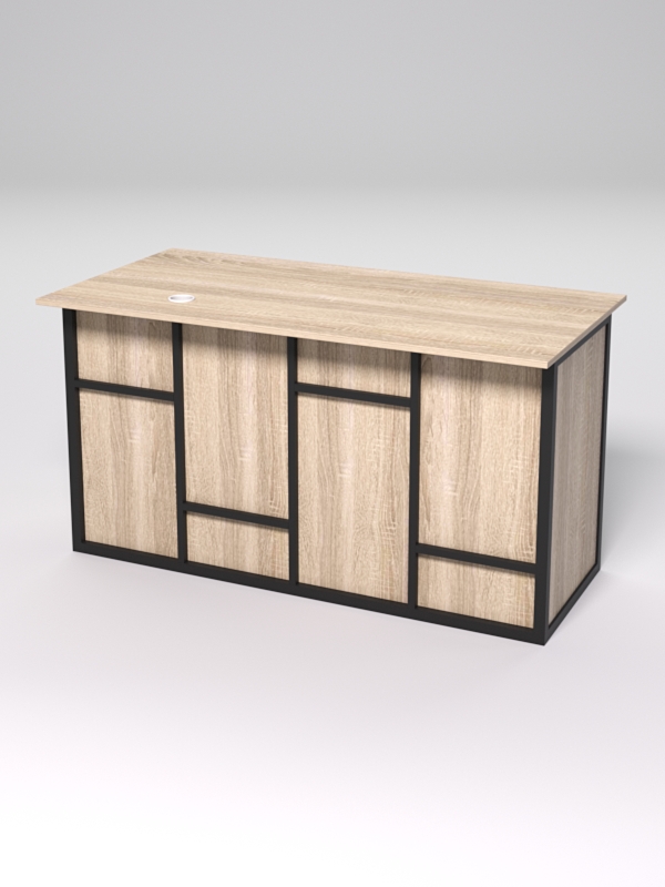 Стол для компьютера СК-34А (Правосторонний) СТРОНГ в стиле ЛОФТ декор №3, Дуб Сонома