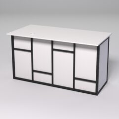 Стол для компьютера СК-34А (Правосторонний) СТРОНГ в стиле ЛОФТ декор №3, Белый